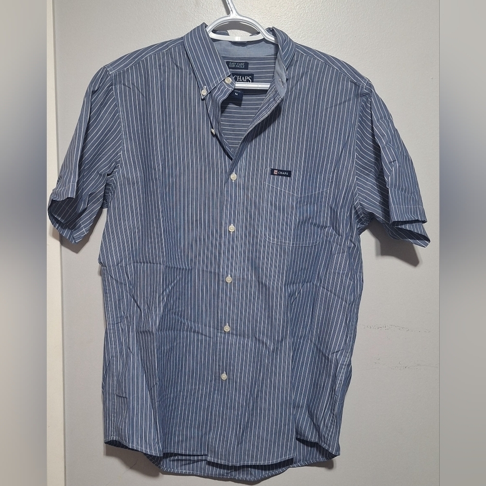 Med Chaps Navy Pinstripe Casual Shirt
